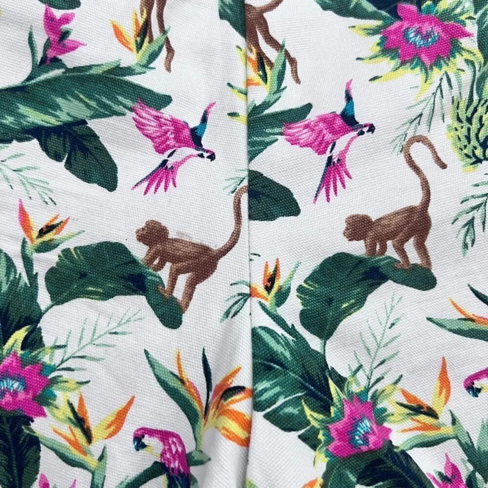 Janie and Jack Girls Tropical Jungle Canvas Short Size 10